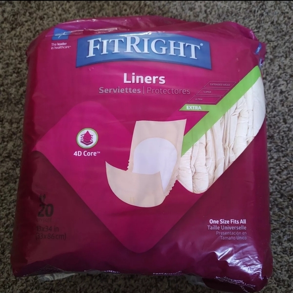 Medline FitRight Extra Incontinence Liner Pad 13x34 20Ct (Missing 3) 4D Core - Picture 3 of 16